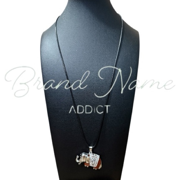 Red Jasper Silver Toned Elephant Necklace - Picture 5 of 6